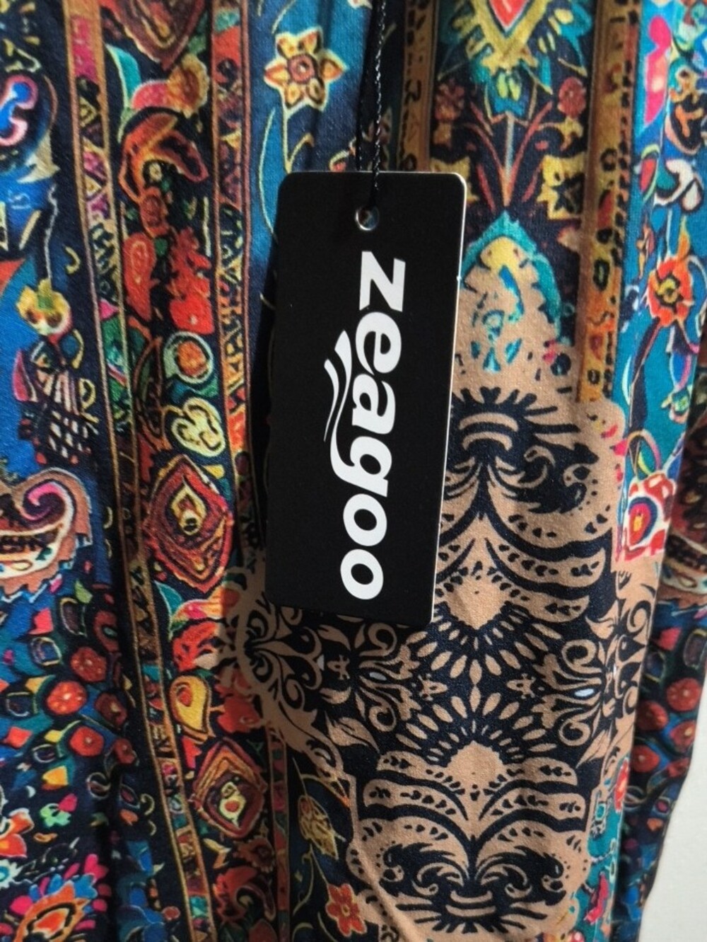 zeagoo Teal Multicolor Paisley Spaghetti-Strap Camisole - Picture 3 of 3